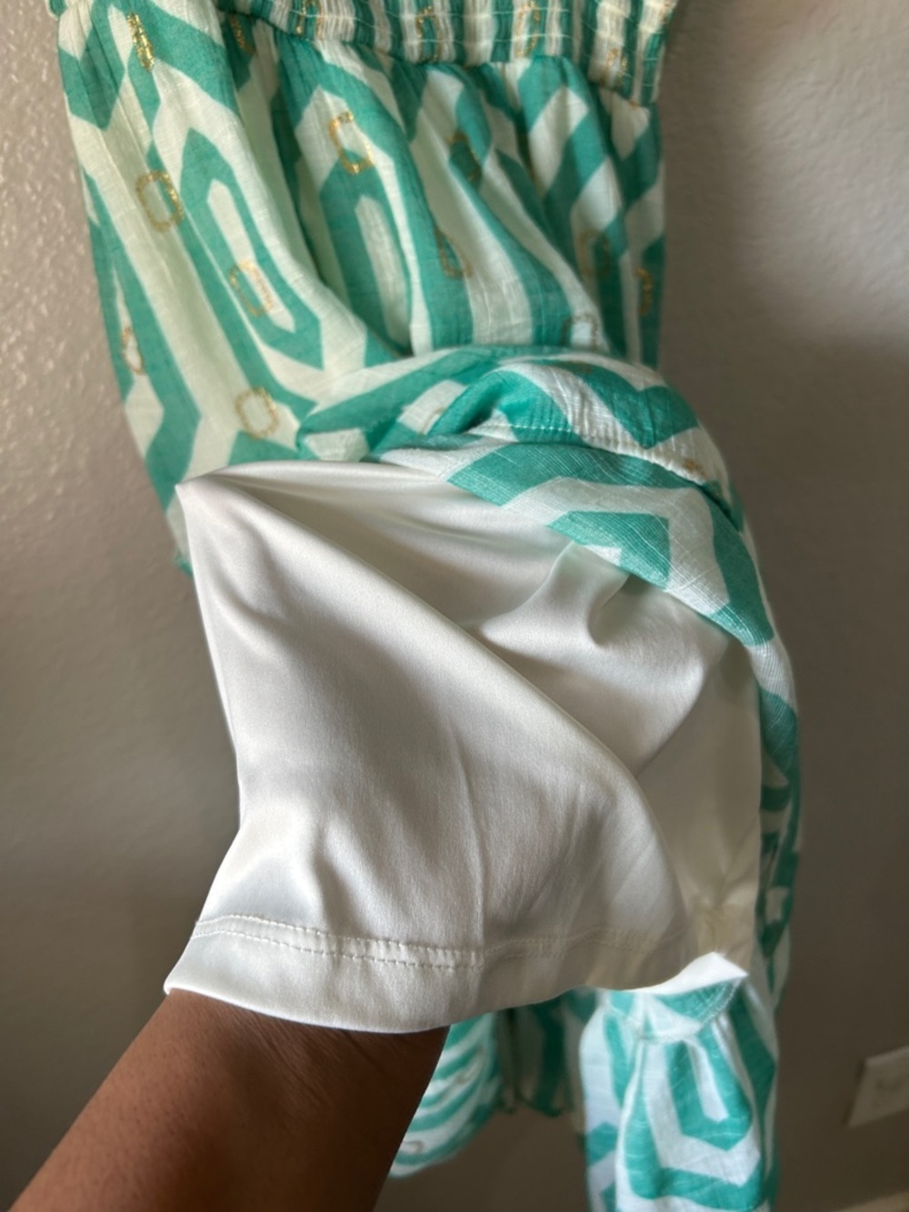 Alex & Parker Sleeveless Geo Pattern Mint Maxi Dress Tiered Sz XL Boho TC0361 - Picture 7 of 9